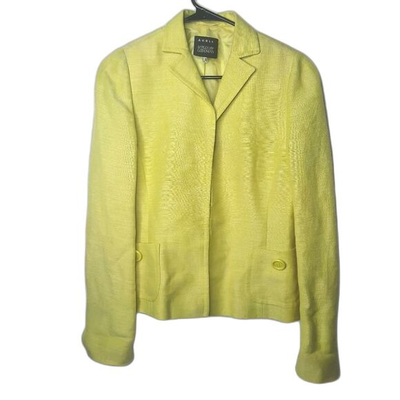 Akris Yellow Linen Blend  Blazer Jacket Size 8 - Picture 1 of 10
